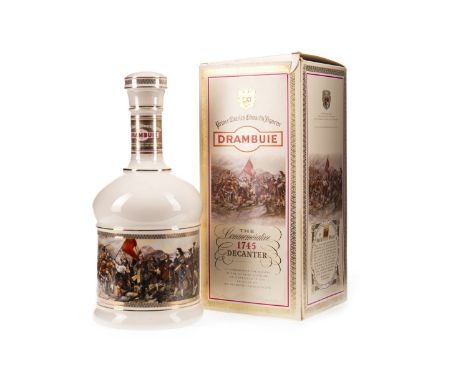 DRAMBUIE 1745 DECANTER Scotch Whisky Liqueur 75cl, 40% volume, ceramic decanter in carton.