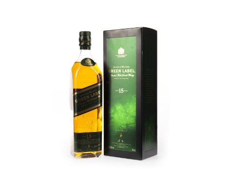JOHNNIE WALKER GREEN LABEL AGED 15 YEARS Blended Malt Scotch Whisky 70cl, 43% volume, in carton.