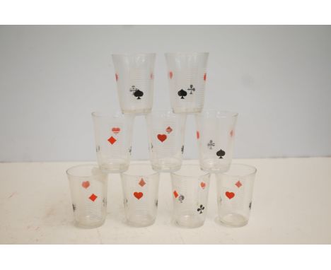 9x Retro glasses in the form of playing cards 