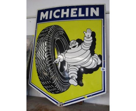 VINTAGE ADVERTISING SIGN, wall mounted enamel advertising sign "Michelin", 80cm x 61cm