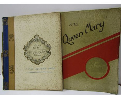R. M. S. QUEEN MARY, souvenir programme, together with similar programme "Launch of No. 534" in the presence of their Majesti
