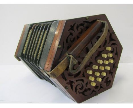 LATE 19th CENTURY 30 BUTTON ANGLO CONCERTINA by Jones of Manchester in original carrying case 