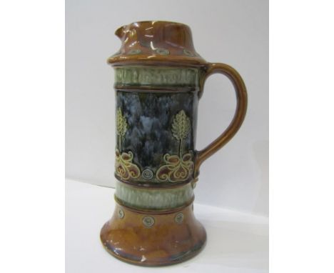 ART NOUVEAU, Royal Doulton pitcher jug with stylised tree banding, 27cm height