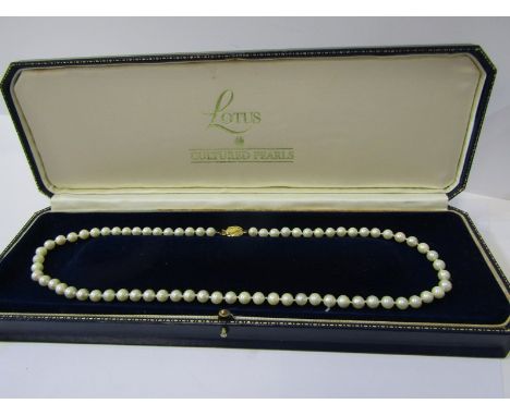 PEARL NECKLACE, pearl necklace 46cm with 9ct gold clasp