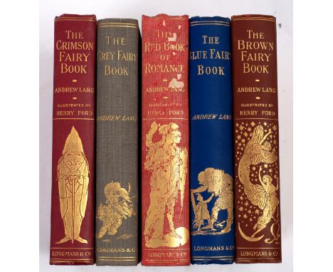 Lang (Andrew) Fairy books. Blue, 7th ed., 1895, Grey, 1900; Crimson, 1903; Brown, 1904, First Editions; Red, later ed., 1905.