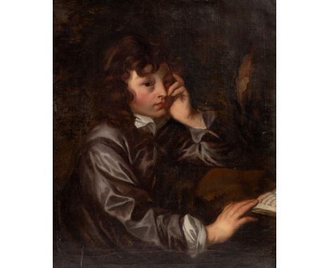 Follower of Sir Peter Lely/Portrait of a Boy/his right hand resting on an open book/oil on canvas, 68.5cm x 58cm/see illustra