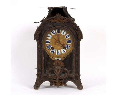 A small Régence boulle bracket clock, with a later movement (distressed), 41cm high/Provenance: Spetchley Park