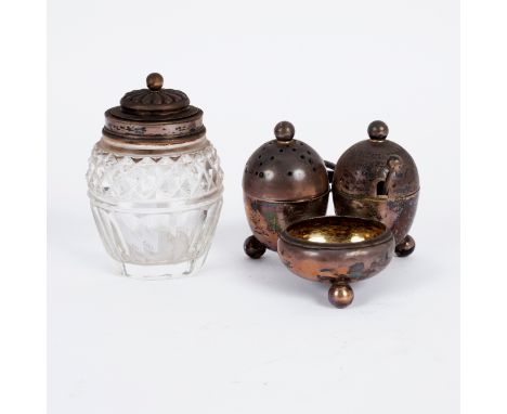 A Victorian silver trefoil cruet, H. Wilkinson & Co., Sheffield 1879, with detachable pepper, three bun feet and ring handle,