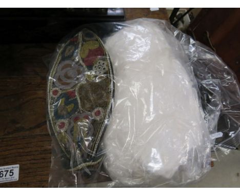 Vintage Beaded Hat together with Late 19th / Early 20th century Christening Gown