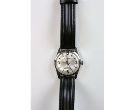 Henry Sandoz Gents 17 jewel wristwatch with silver dial and sweep seconds hand