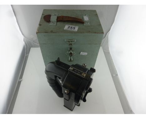 WW2 Navy portable signalling lantern in original wooden box.