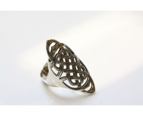 Silver openwork style ring in the Art Nouveau style