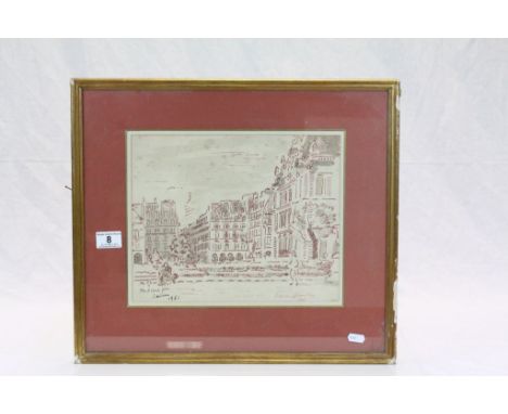 Framed & glazed Pencil & Ink sketch signed Adrian Daintrey 1950