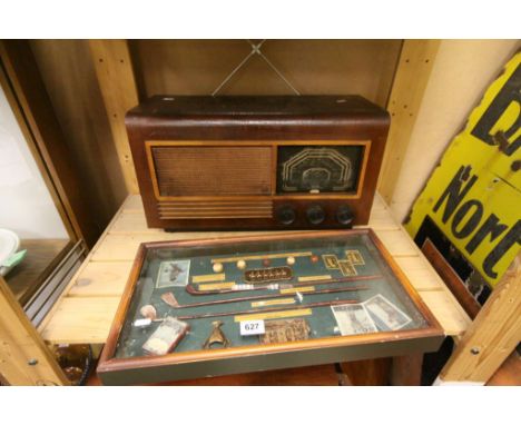 Golfing Themed Diorama together with Vintage Ferguson Radio and Wooden Box