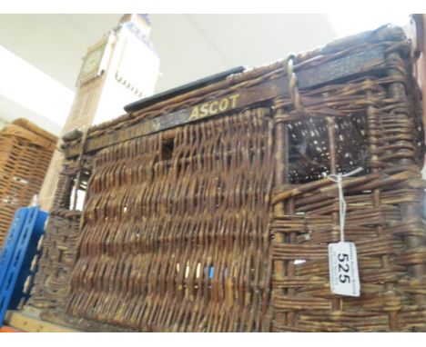 Vintage Wicker Racing Pigeon Basket, hand painted with ' W/N Empty Return, Ascot '