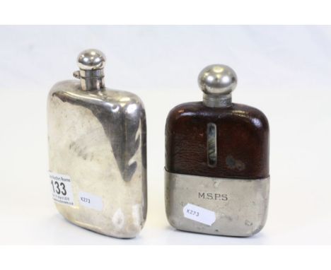 Two vintage Hip Flasks to include Silver plated