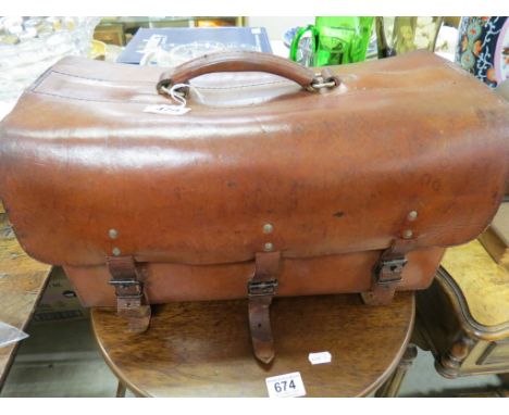 Vintage leather attache case, possibly military