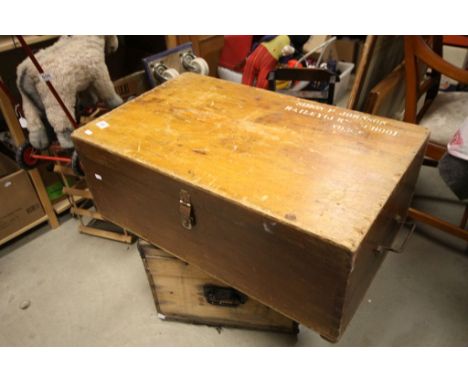 Late 19th / Early 20th century Mahogany Trunk with dovetailed joints and iron handles