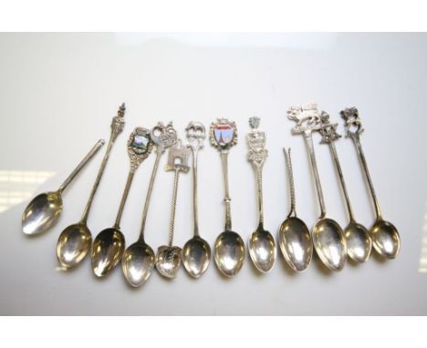 Small collection of white metal & hallmarked Silver teaspoons