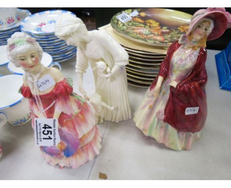 Two Royal Doulton Figures HN1517 and another plus Royal Worcester First Steps Blanc Figure