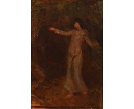 English School (19th century) Female figure Unsigned, oil on canvas laid on board.36.5 x 24.5cm (framed 48.5 x 36.5cm)The pai