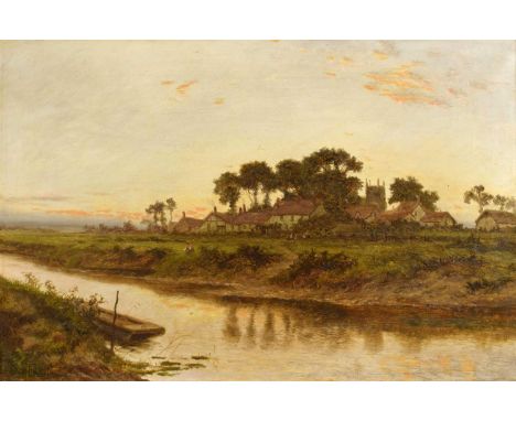 Daniel Sherrin (British 1868-1940) River scene with punt Signed, oil on canvas.49.5 x 75cm (framed 59.5 x 85cm)The painting i