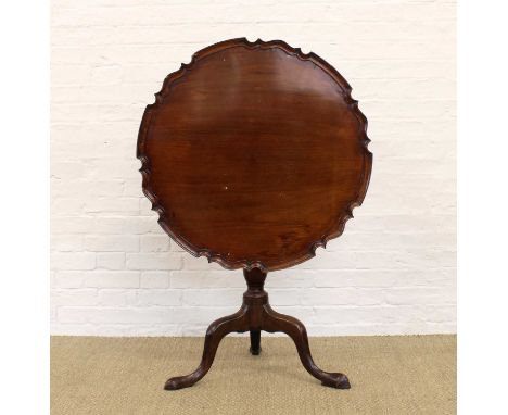 A George III Mahogany Tilt-Top Tripod Occasional Table A George III Mahogany Tilt-Top Tripod Occasional Table, with 'piecrust