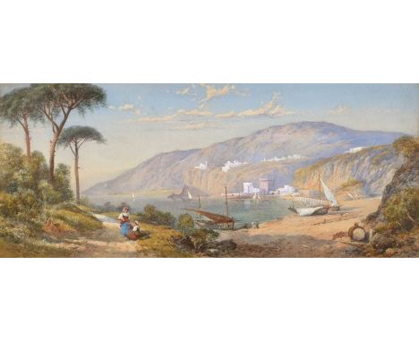 Charles Rowbotham (British 1856-1921) Italian lakes Signed and dated 1889, watercolour.25.5 x 60cm (framed 44 x 79.5cm)The pa