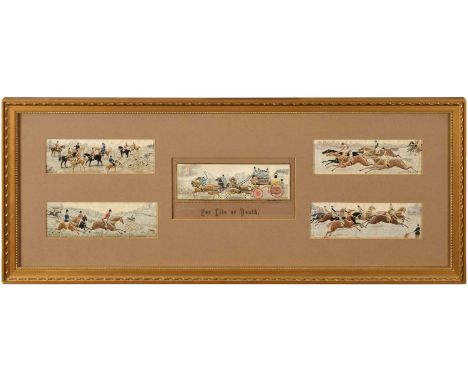 A Set of Five Victorian "For Life or Death" Stevengraphs A Set of Five Victorian "For Life or Death" Stevengraphs, 'Woven in 