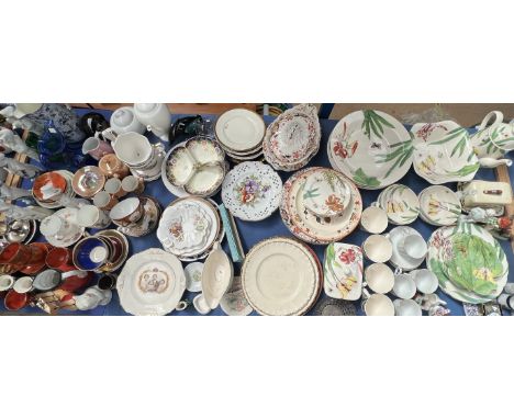 A Spode Floral Heaven pattern part dinner set, ribbon plates, pocket timer, part coffee sets etc 