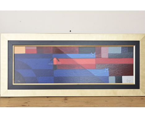Govinder Nazran, Limited Edition silkscreen print, titled 'Der Auslander', 43/95, signed to LR, framed, 90.5 cm x 28 cm 