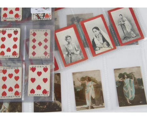 Cigarette Cards, Mixture, part sets Ogdens Miniature Playing Cards Beauties (28) together with BAT Pedro Beauties (red border