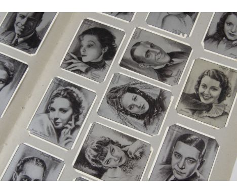 Cigarette Cards, Players, a collection of sets displayed on slot in card to name, Film Stars, Dogs Heads, Game Birds & Wild F