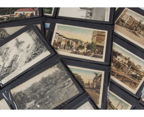 Postcards, a collection of approx 270 cards in loose pocket pages, Edwardian and later inc, Japan, Paris, Aden, Scotland ( so