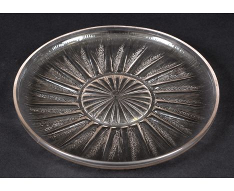 LALIQUE PLATE - EPIS the clear glass plate with a Wheatsheaf design. Marked, R Lalique, France. 11 1/2ins (29cms) diameter
