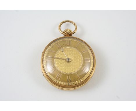 A GEORGE III 18CT. GOLD OPEN FACED POCKET WATCH the gold dial with Roman numerals, the movement signed Brockbanks & Atkins, h