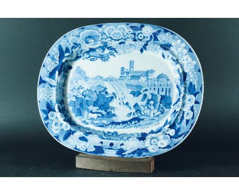Don Pottery 'Cascade at Isola' Blue & White Platter (1)
