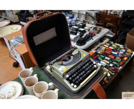 An Imperial typewriter in fitted case
