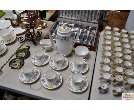 A Royal Worcester "June Garland" patterned coffee set