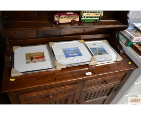 Three framed and glazed prints