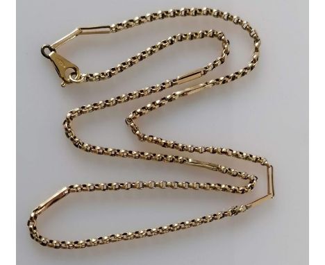 A 9ct yellow gold rollo neck chain, hallmarked, 55cm, 8.2g