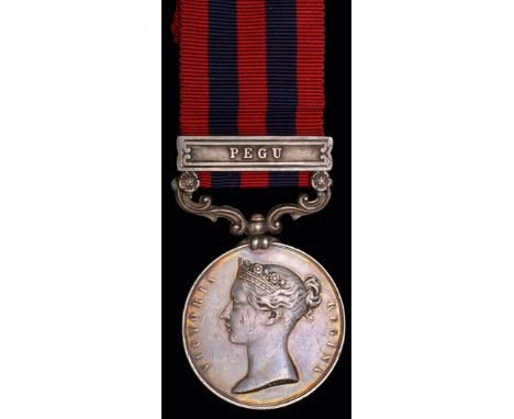 *An I.G.S. Pegu &amp; Long Service Pair awarded to Private John Lloyd, 51st (K.O.Y.L.I.) Regiment, comprising: India General 