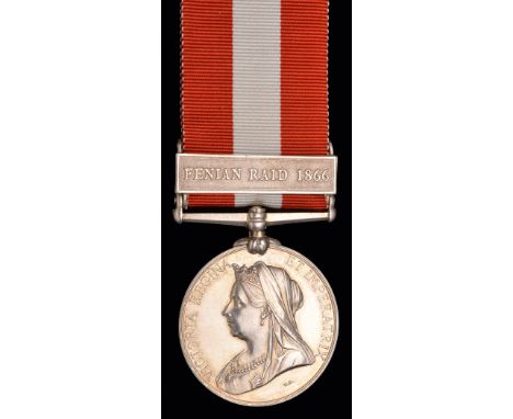 *Canada General Service, 1866-70, single clasp, Fenian Raid 1866 (Pte. R. Donaghy 4th Chasseurs), official correction to name