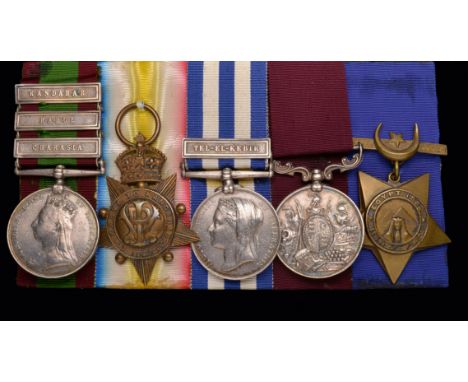 *A Second Afghan War and Egypt LSGC Group of 5 awarded to Private George T. Robertson, 1st Battalion, Seaforth Highlanders, c