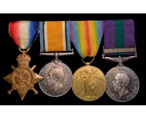 *A Great War &amp; Iraq G.S.M. Group of 4 awarded to Captain Leslie Dundas Watson, King’s Dragoon Guards, late 7th (The Princ