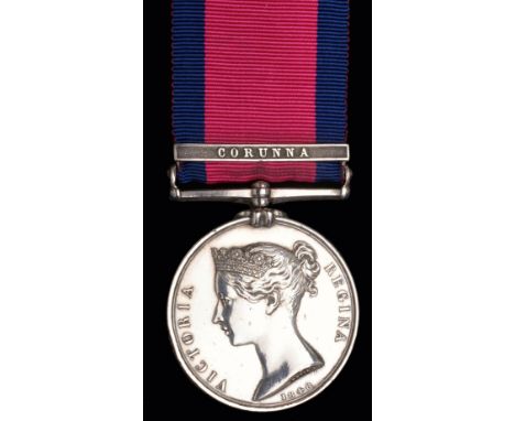 *Military General Service, 1793-1814, one clasp, Corunna (Geo. Stevenson, Ensn. 1st Ft. Gds), edge bruising, otherwise very f