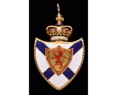 *An Early Pair of Baronet of Nova Scotia Badges: The Musgrave Baronets of Hayton Castle, comprising: (i) A gold and enamelled