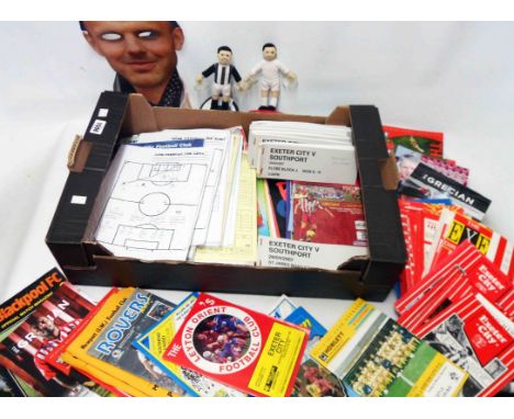 A collection of late 20th Century and other Exeter City F.C. ephemera including numerous programmes, team sheets and ticket b