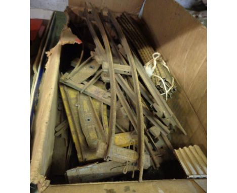 A quantity of vintage model railway track including Hornby and Gamages