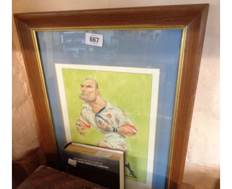 A limited edition print of Lawrence Dallaglio signed by the man himself - sold with a copy of his autobiography